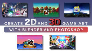 create 2d and 3d game art with blender