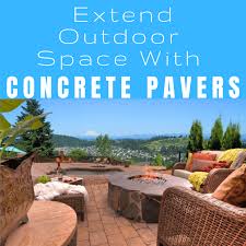 concrete patio with pavers
