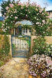Cottage Garden Gate With Pretty Pink