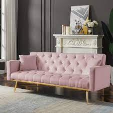 Pink 73 2 In Upholstered Sleeper Sofa