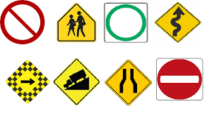 traffic signs 3 diagram quizlet