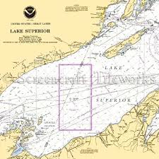 Michigan Lake Superior Nautical Chart Decor
