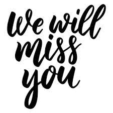 we will miss you lettering phrase on