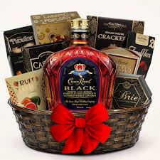 crown royal black whisky gift basket