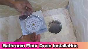 bathroom floor drain installation