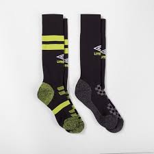 Umbro 2pk Knee High Soccer Socks Black Youth Size 2 New