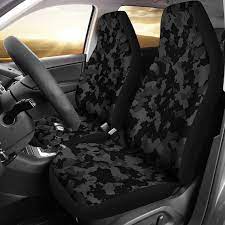 Camo Car Seat Covers Dark Gray And