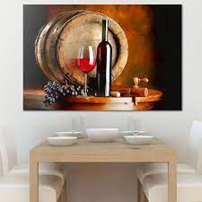 Red Wine Canvas Wine Art Kitchen Wall