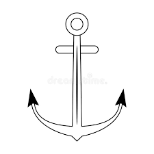 Isolerad Tecknad Film F?r Ankare Nautiskt Symbol I Svartvitt Vektor  Illustrationer - Illustration av segling, emblem: 149326483