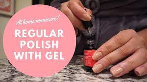 regular polish with gel top coat you