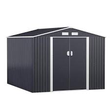 9 1 Ft W X 10 5 Ft D Metal Storage Shed Garden Tool Storage Outdoor House With Sliding Door 95 55 Sq Ft