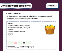 Division Word Problems For Class 3 Students