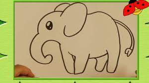 Bé tập vẽ con voi đơn giản