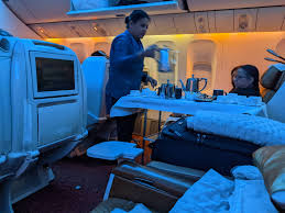 review air india 777 200lr angled lie