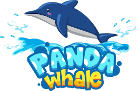panda whale font banner isolated