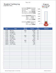 Donation Tracker For Excel With Thermometer Chart