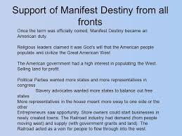 Manifest Destiny And The Movement West Population Growth