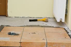 installing tiles on a concrete floor