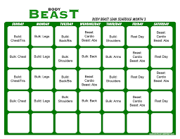 body beast lean schedule template