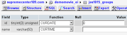 insert date in a mysql database table