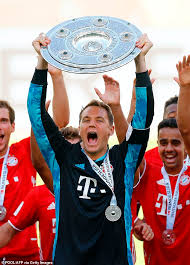 Uefa euro vector svg football belgium yugoslavia european europe 4vector champions badge 1960 icon eps 1972 coupe visiter. Manuel Neuer Works Out With Bundesliga Trophy After He Captained Bayern To Eighth Consecutive Title Daily Mail Online