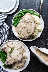 slow cooker pork chops with a creamy