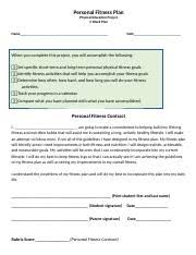 Hs Personal Fitness Plan Docx Personal Fitness Plan
