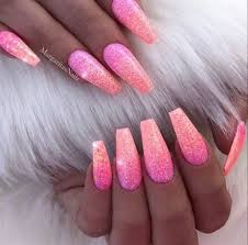 neon ombre pink glitter acrylic my