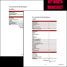 Net Worth Excel Worksheet Budgeting Kat