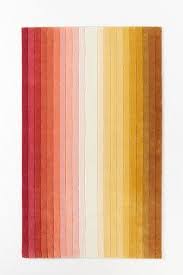 maximus red gold ombre tufted stripes rug