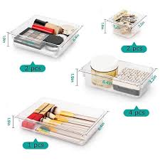 9 pcs clear drawer organizer trays 4