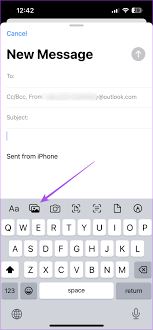 attach photos to an email in mail app