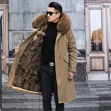 Real Fox Fur Liner Winter Long Jacket