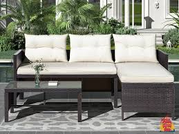 3 pcs outdoor rattan furniture sofa set