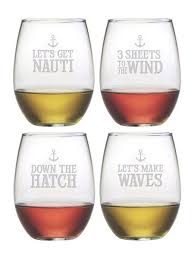 Down The Hatch Stemless Wine Glasses