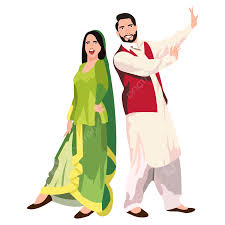punjabi dancing couple for baisakhi