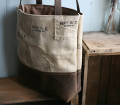 forest bound leather bottomed tote bag