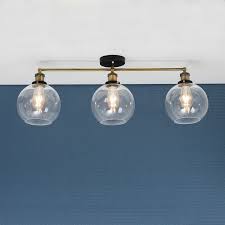 Light Gold Semi Flush Ceiling Light Bar