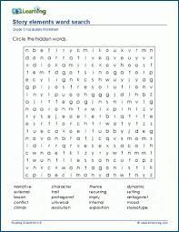 story elements word search k5 learning