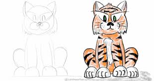 how to draw a tiger easy cartoon style