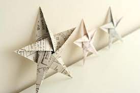 1) to make your origami lucky stars, you will need a strip of paper. Folding 5 Pointed Origami Star Christmas Ornaments