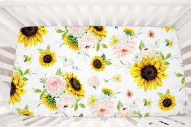 baby bedding sunflower crib sheet