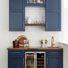75 Home Bar With Blue Cabinets Ideas