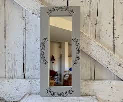 Mirror Wooden Gray Frame Ornate