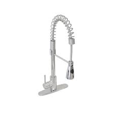belle foret pre rinse mercial single handle pull down kitchen faucet in chrome