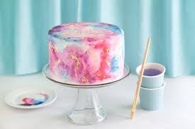 Watercolor Graffiti Chocolate Cake