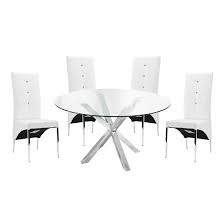 crossley round glass dining table with