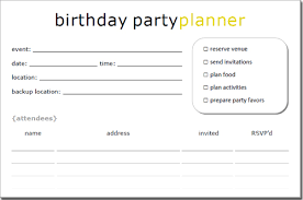Plan Your Next Birthday Party Planner
