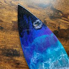 Purple Galaxy Ocean Surfboard Wall Art