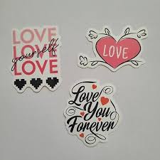 love vinyl sticker set of 3 love you